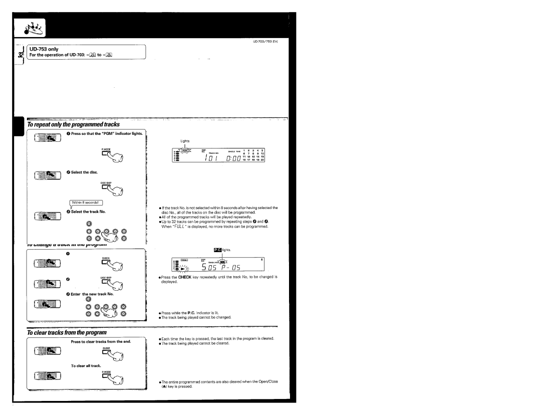 Kenwood UD-753, UD-703 manual 