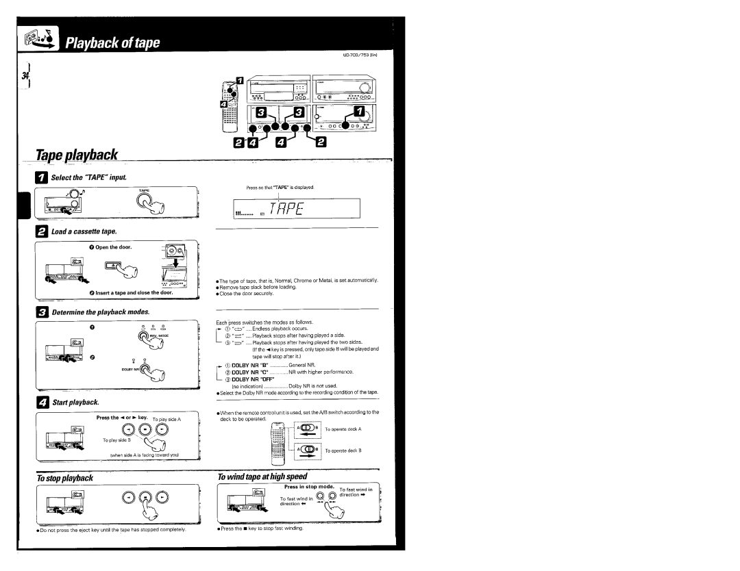 Kenwood UD-753, UD-703 manual 