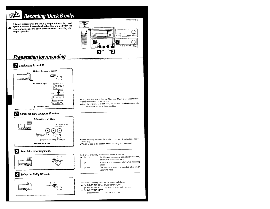 Kenwood UD-753, UD-703 manual 