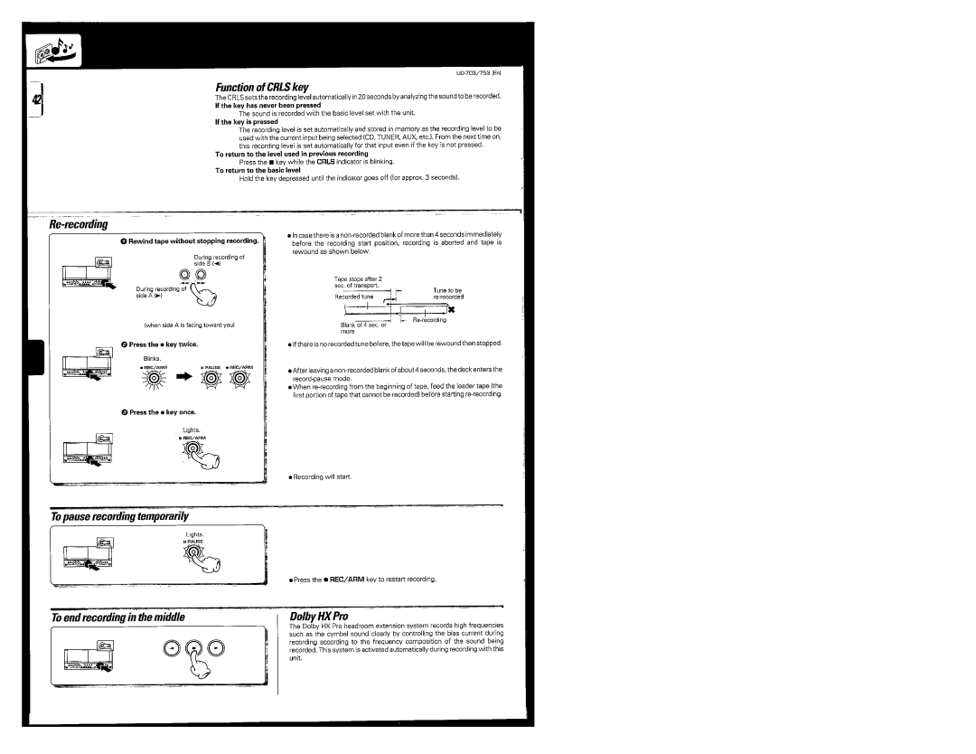 Kenwood UD-753, UD-703 manual 