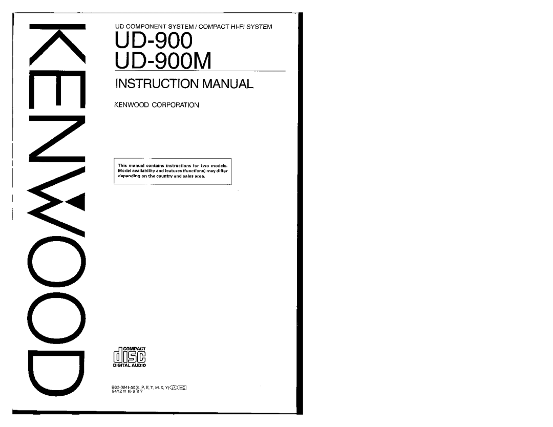 Kenwood UD-900M manual 