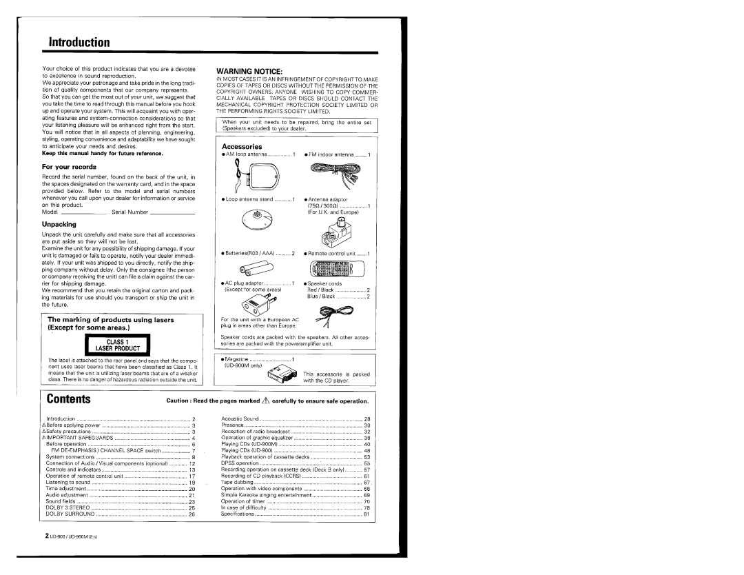 Kenwood UD-900M manual 