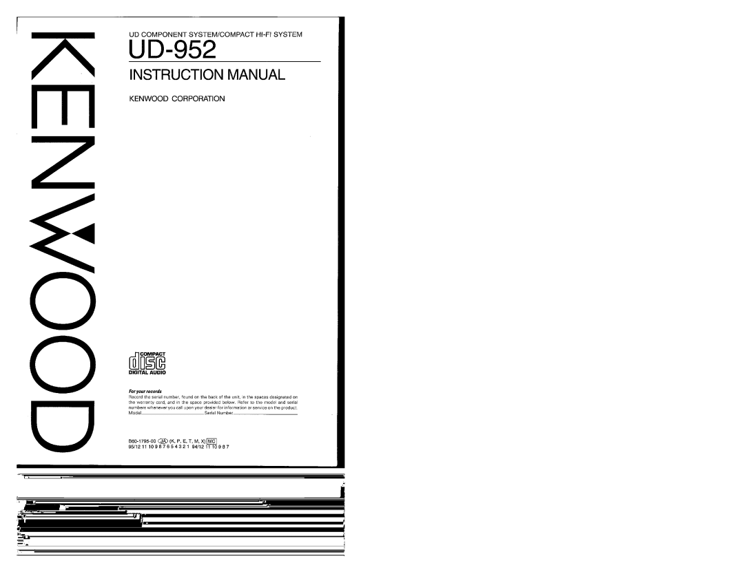 Kenwood UD-952 manual 