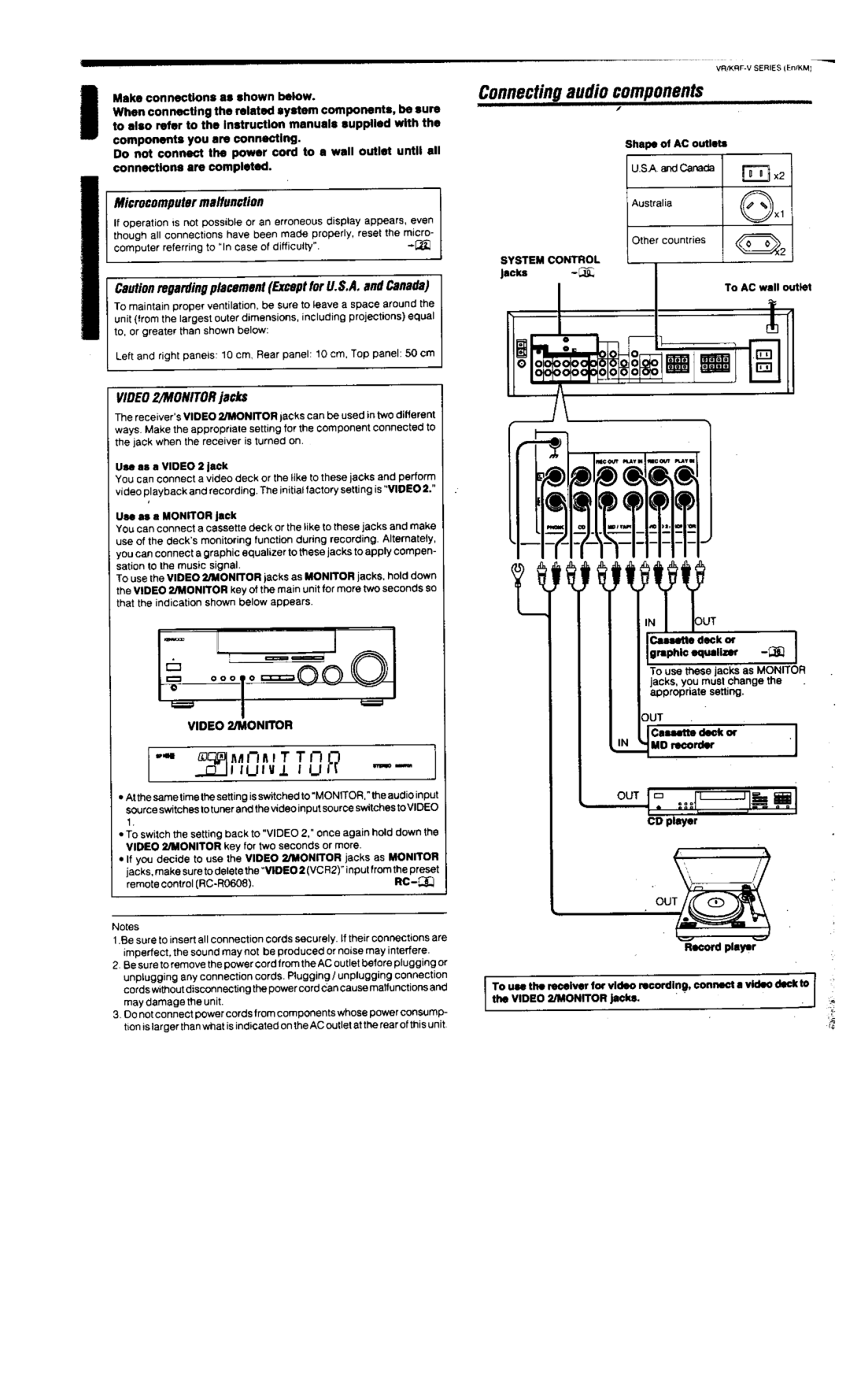 Kenwood KRF-V6020, VR-306, VR-305, VR-355, KRF-V5020 manual 