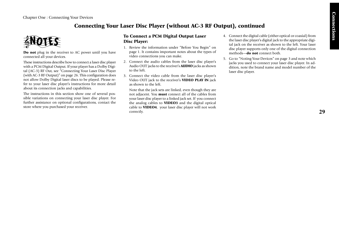 Kenwood VR-5900 setup guide To Connect a PCM Digital Output Laser Disc Player 