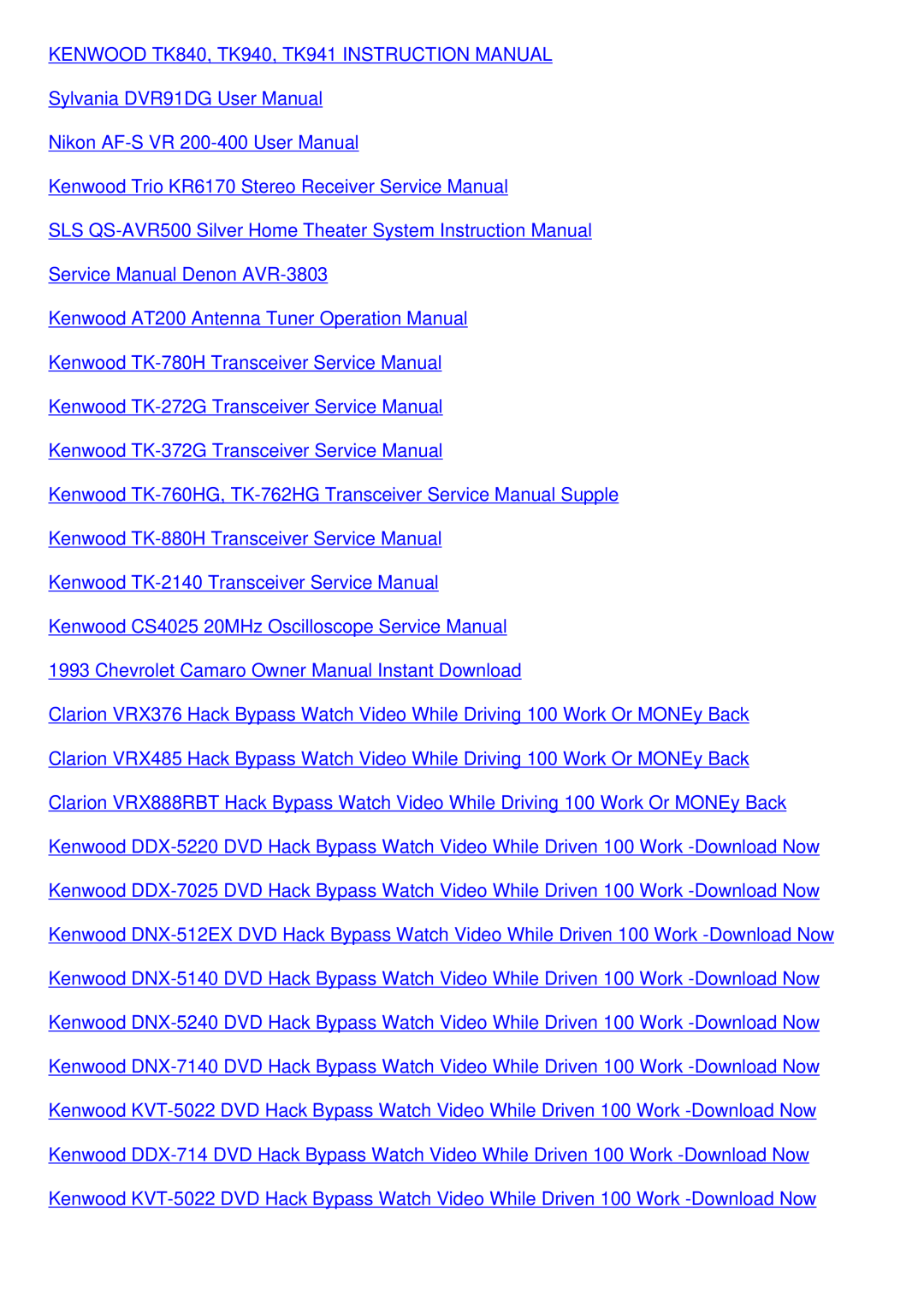 Kenwood Vr 605 615 service manual 