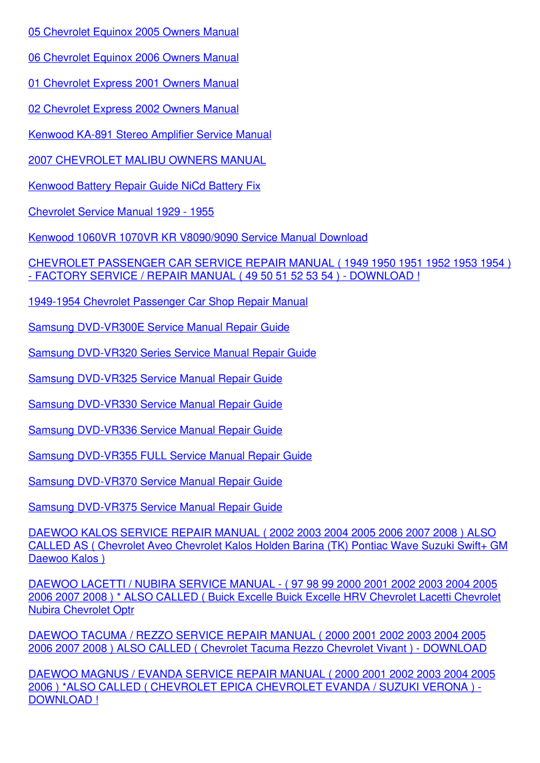 Kenwood Vr 605 615 service manual 