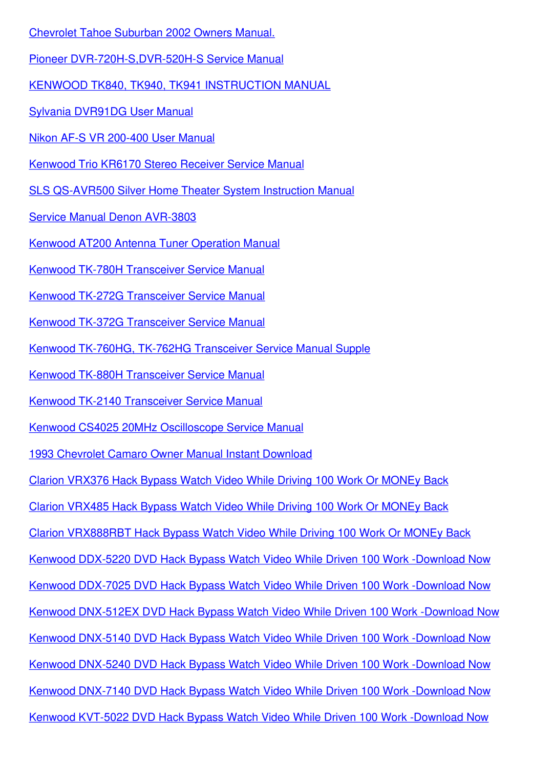 Kenwood VR 8070 specifications 