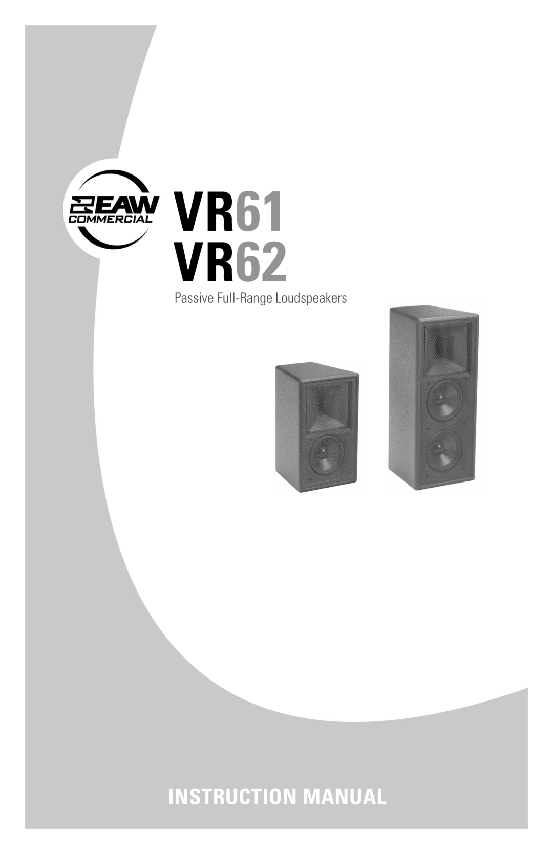 Kenwood instruction manual VR61 VR62, Passive Full-RangeLoudspeakers 