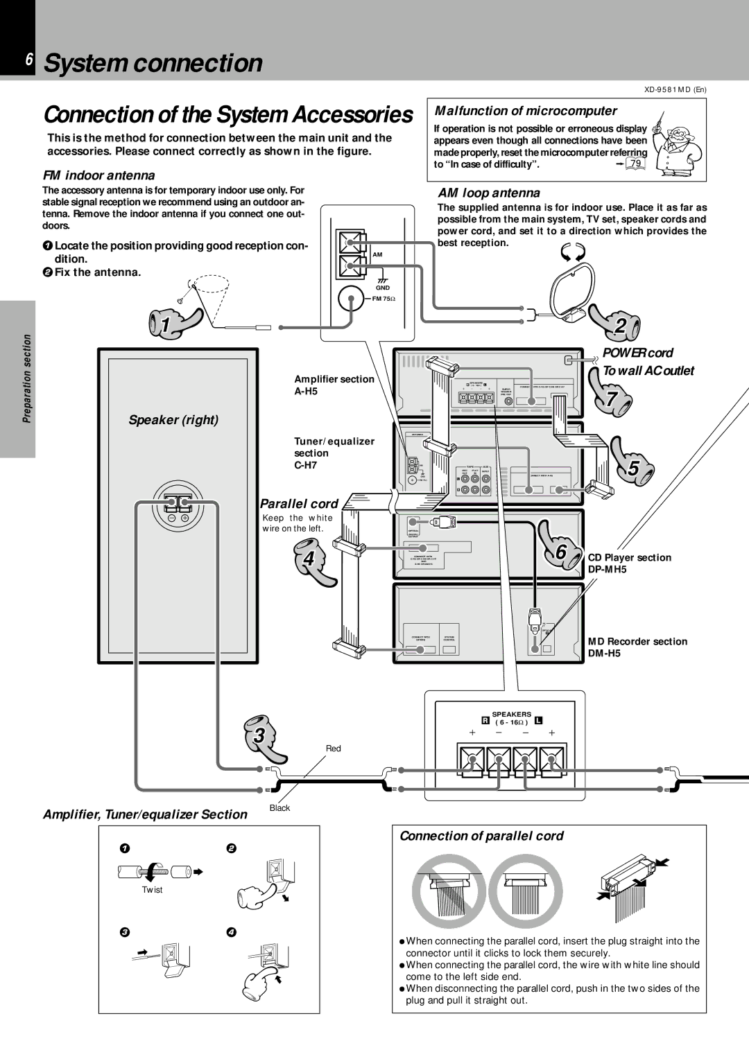 Kenwood XD-9581MD instruction manual System connection 