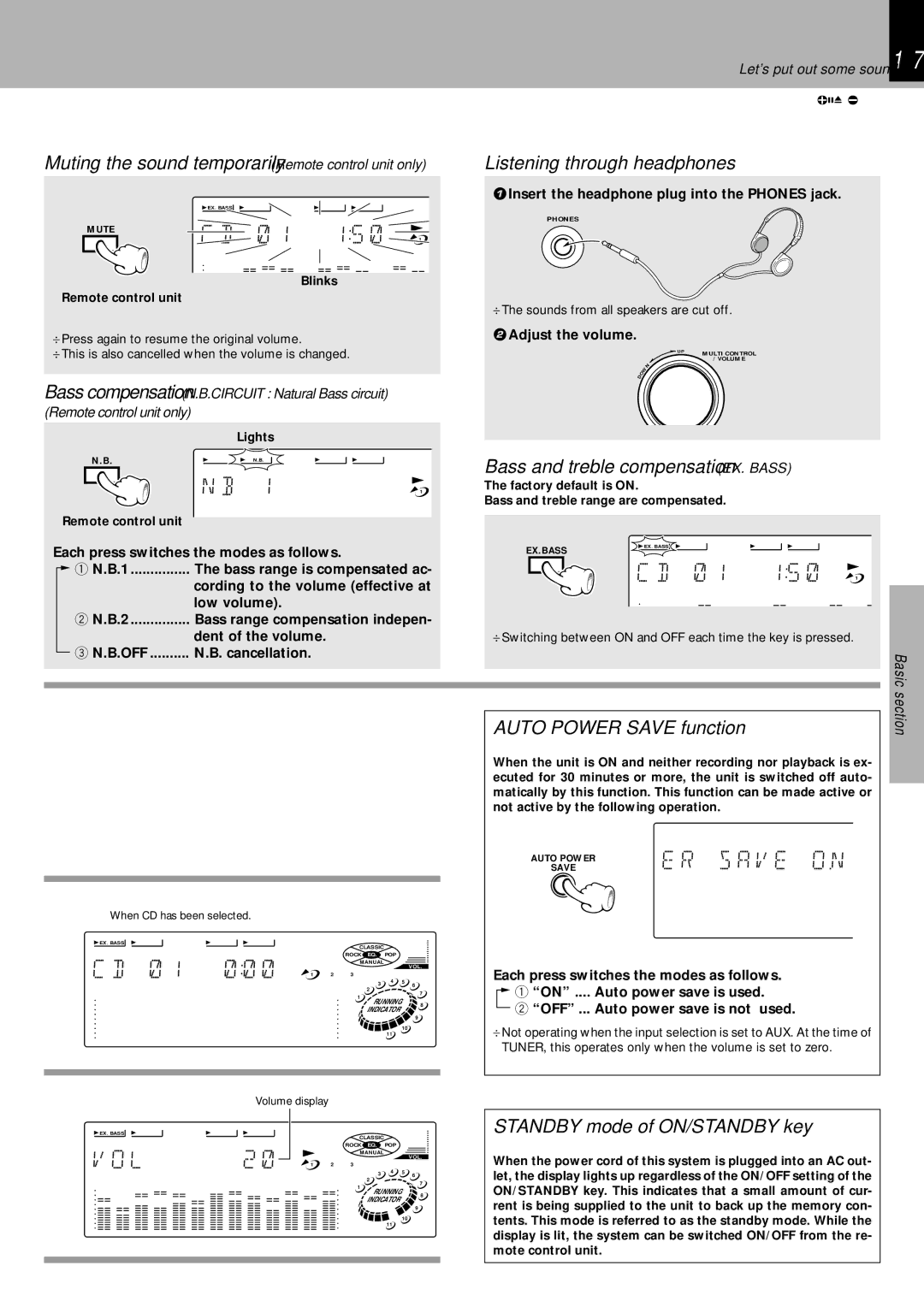 Kenwood XD-980MD instruction manual Muting the sound temporarily Remote control unit only, Listening through headphones 