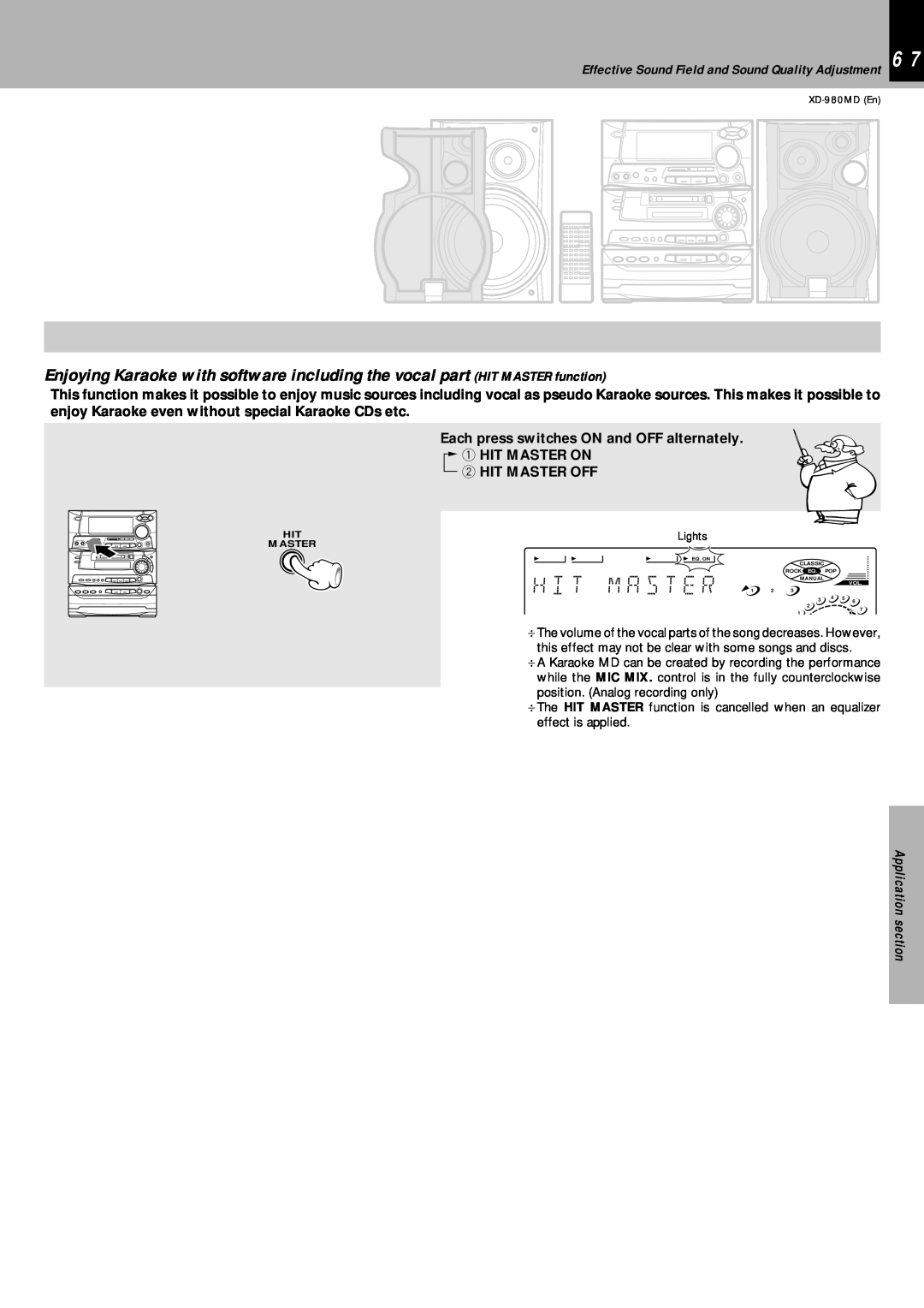 Kenwood XD-980MD instruction manual H I T M A s TE R 
