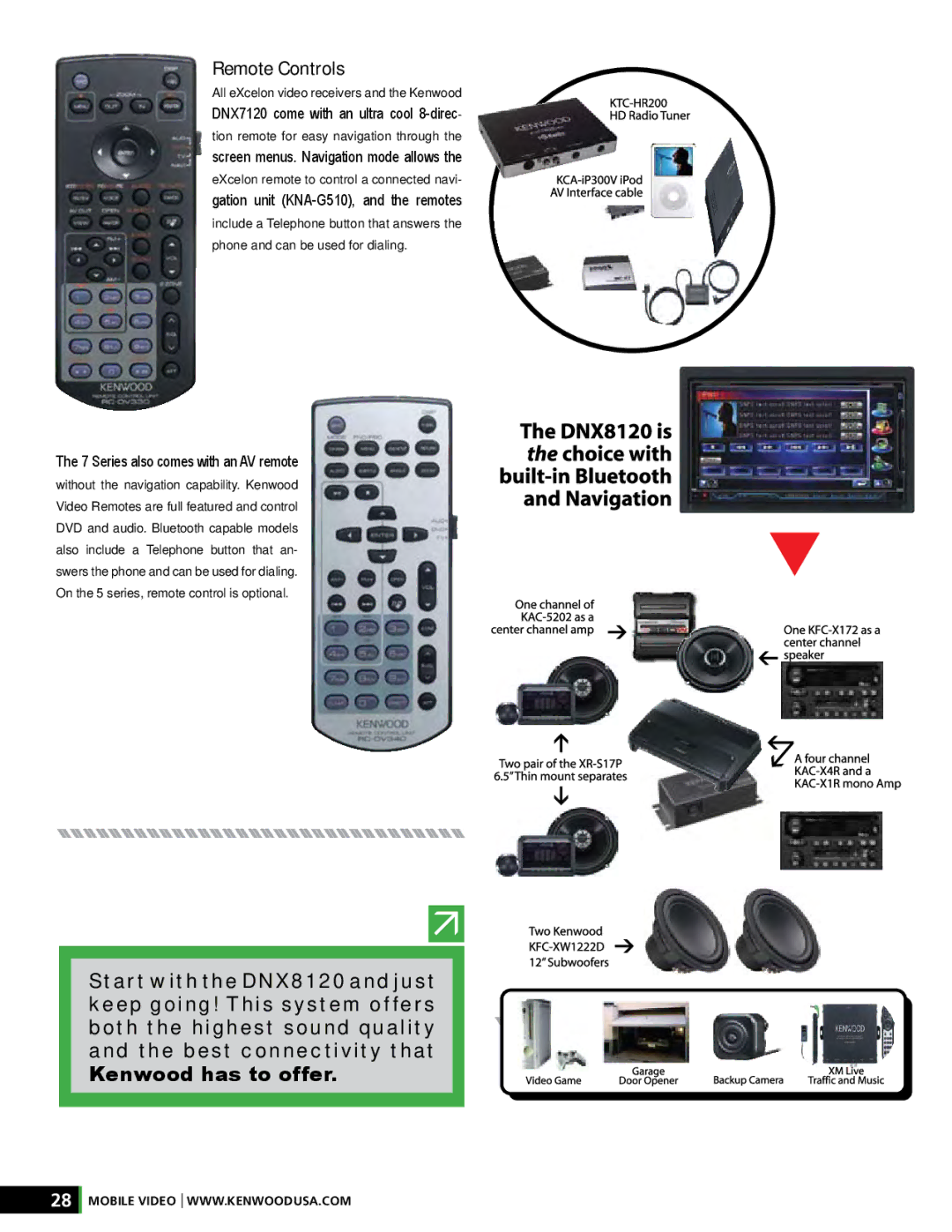 Kenwood XR-S17P manual Remote Controls 