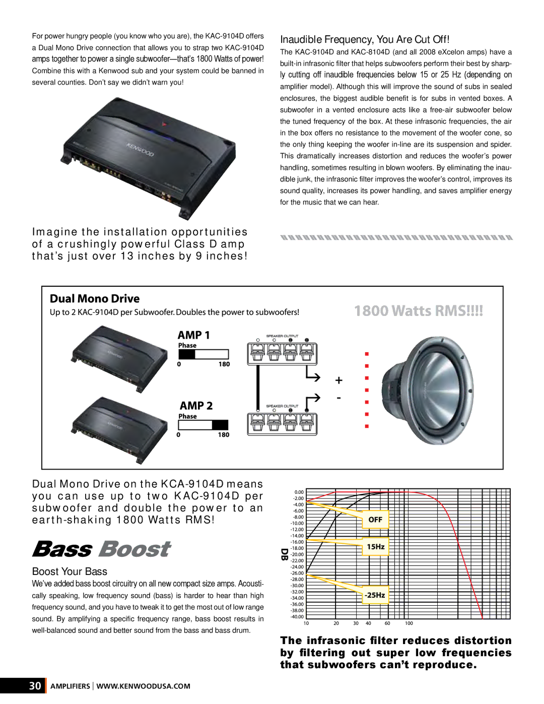 Kenwood XR-S17P manual Inaudible Frequency, You Are Cut Off, Boost Your Bass 