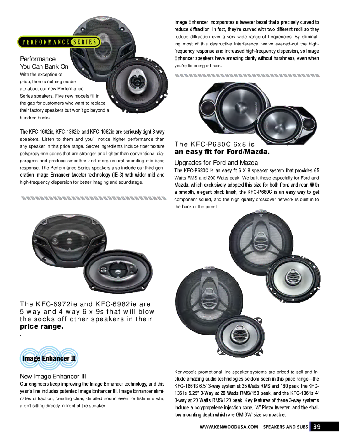 Kenwood XR-S17P manual Performance You Can Bank On, Upgrades for Ford and Mazda, New Image Enhancer 