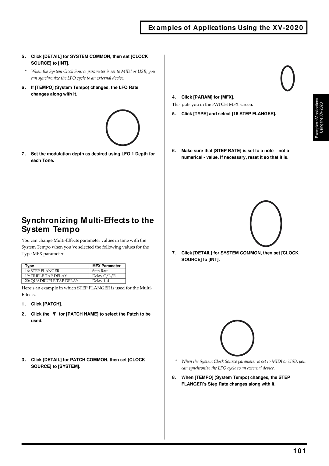 Kenwood XV-2020 owner manual Synchronizing Multi-Effects to the System Tempo, 101, Type MFX Parameter 