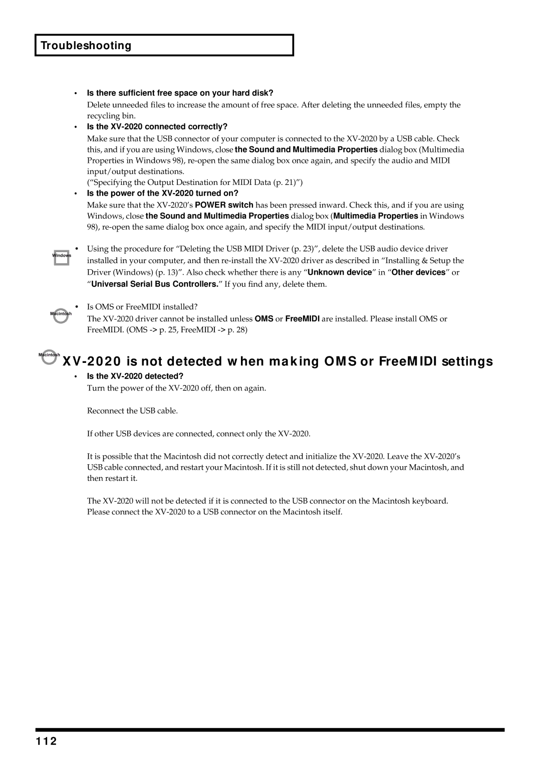 Kenwood owner manual 112, Is there sufficient free space on your hard disk?, Is the XV-2020 connected correctly? 