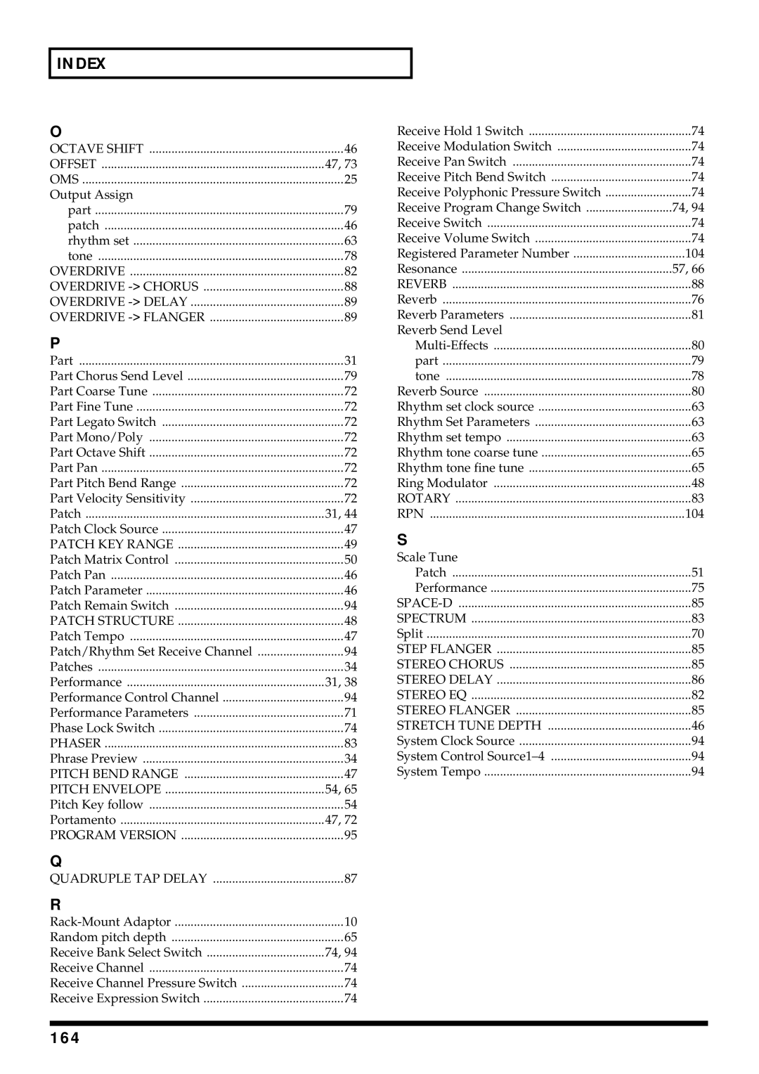 Kenwood XV-2020 owner manual Index, 164 