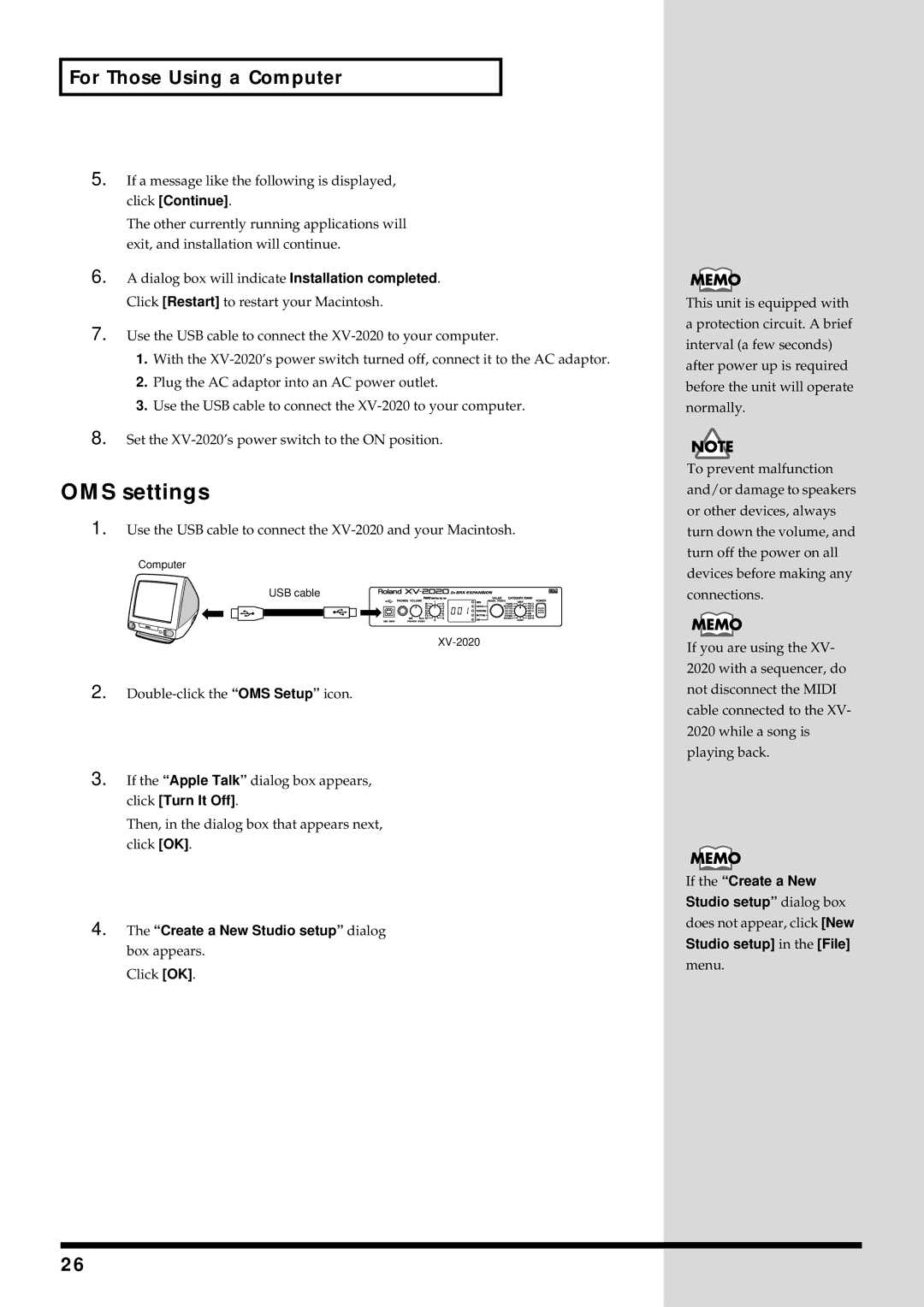 Kenwood XV-2020 owner manual OMS settings, Create a New Studio setup dialog box appears 