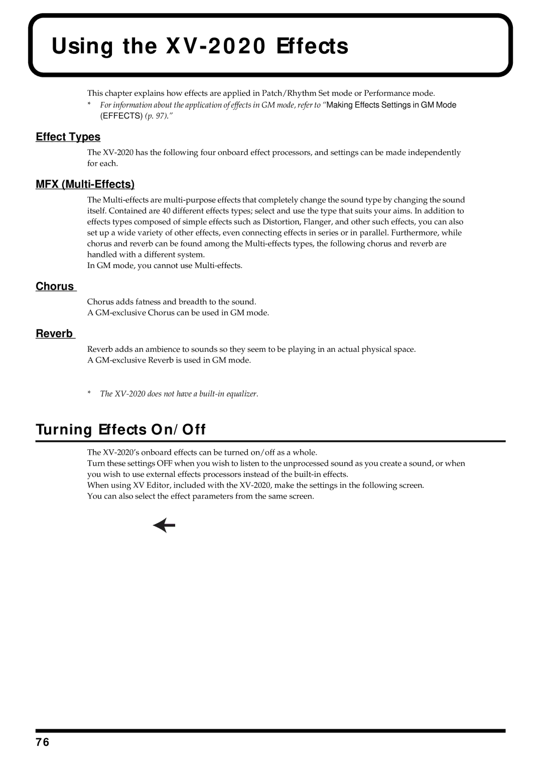 Kenwood owner manual Using the XV-2020 Effects, Turning Effects On/Off 