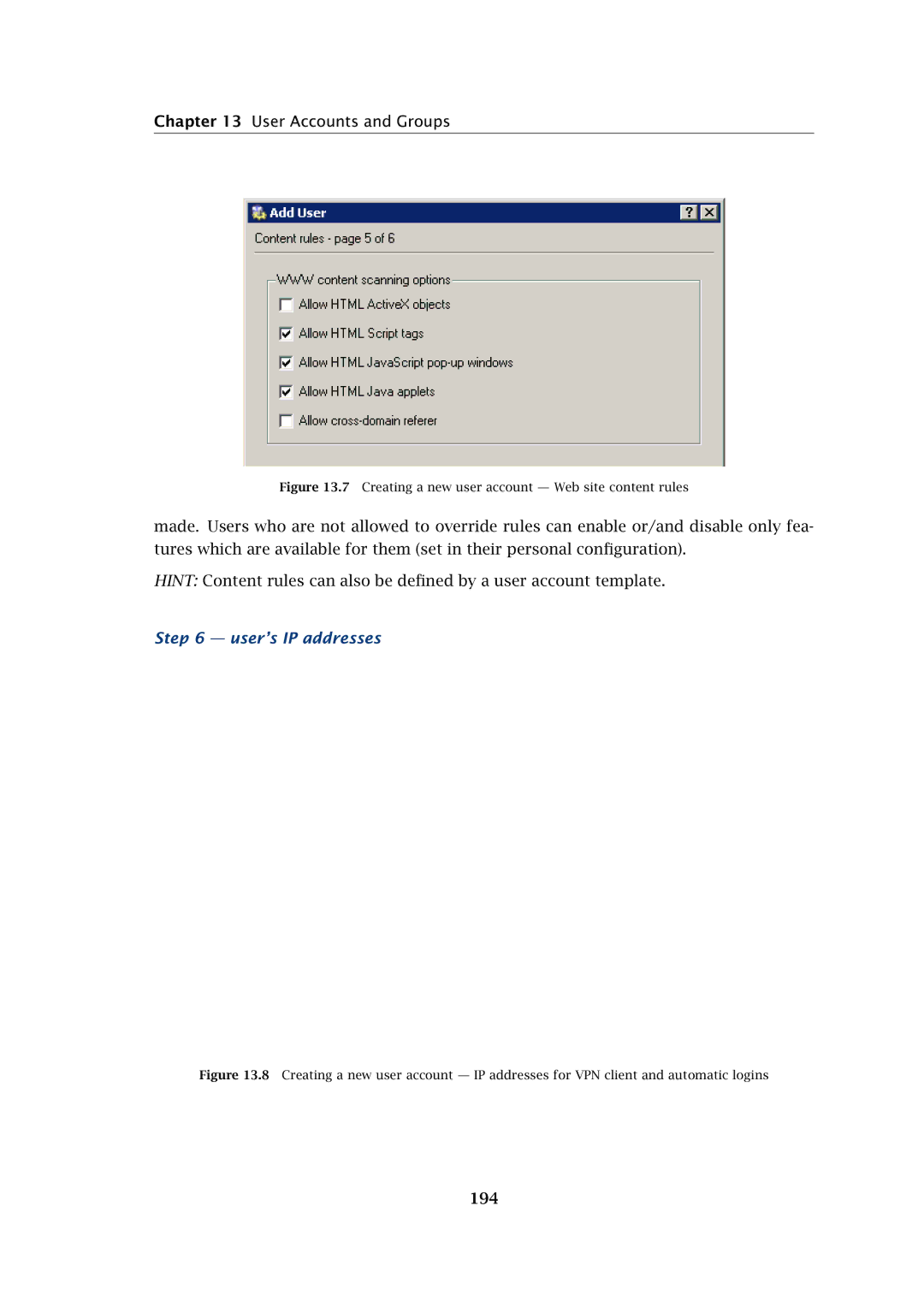 Kerio Tech Firewall6 manual User’s IP addresses, 194 