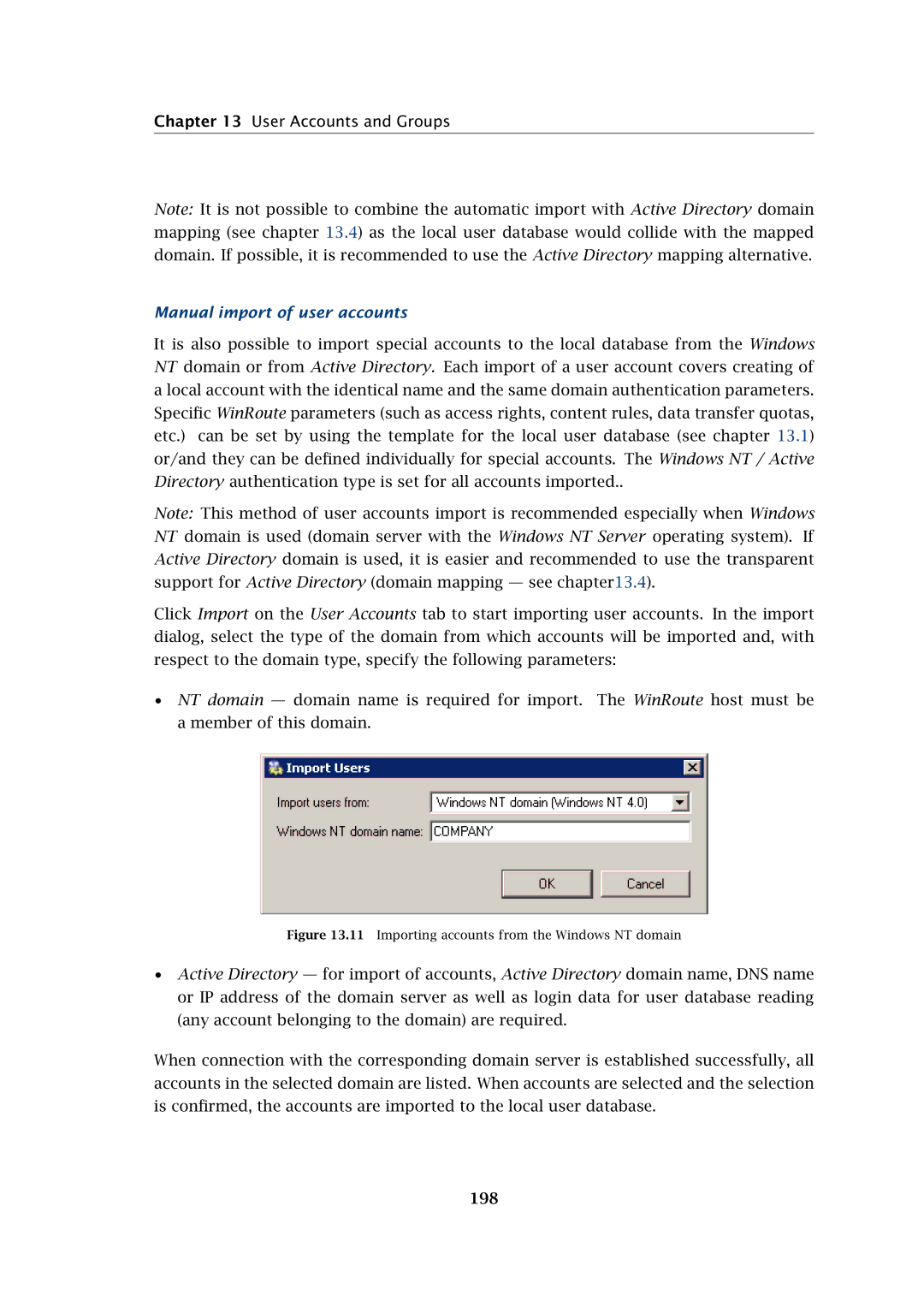 Kerio Tech Firewall6 manual Manual import of user accounts, 198 