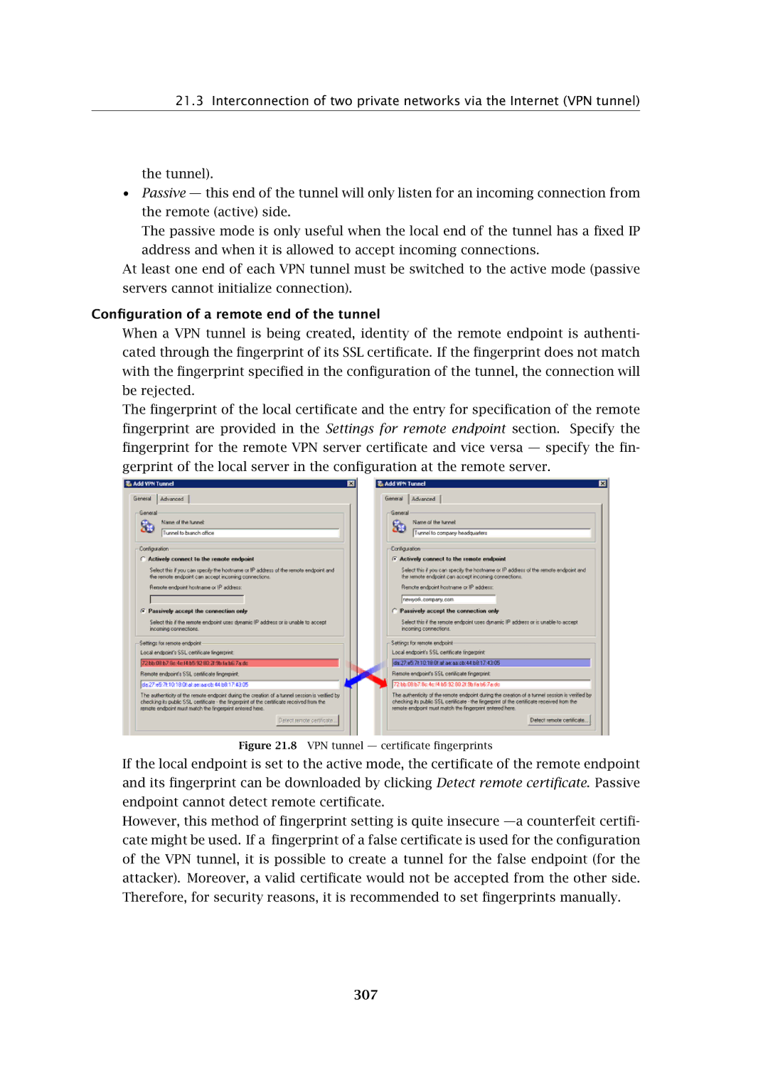 Kerio Tech Firewall6 manual Conﬁguration of a remote end of the tunnel, 307 