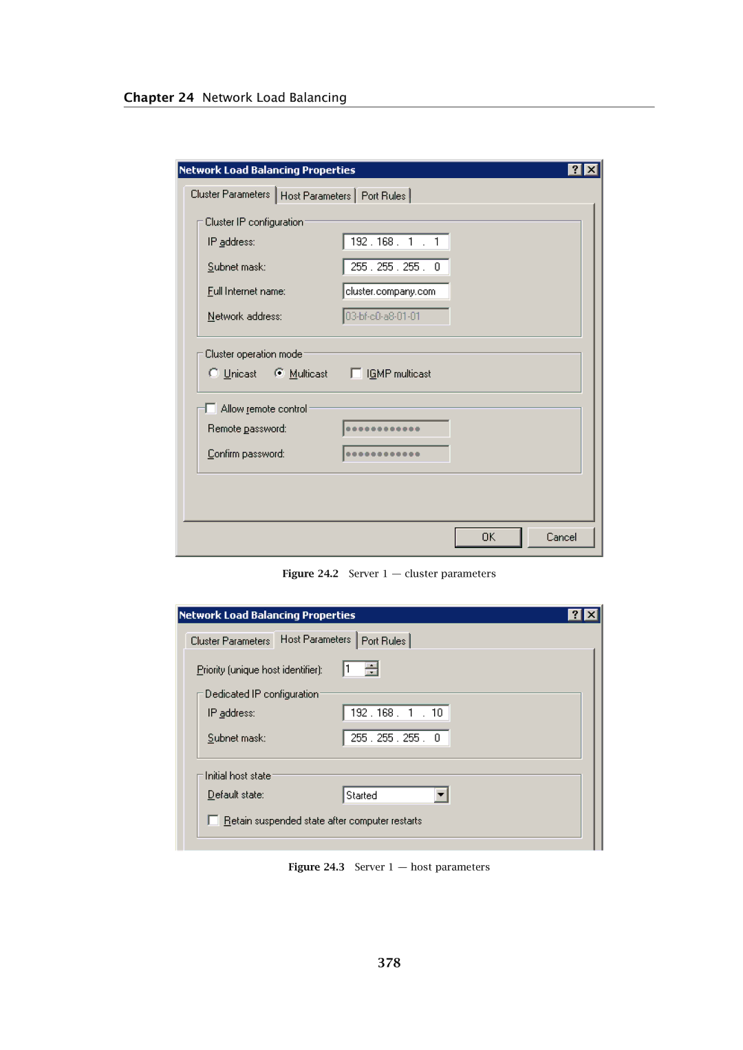 Kerio Tech Firewall6 manual 378, Server 1 cluster parameters 