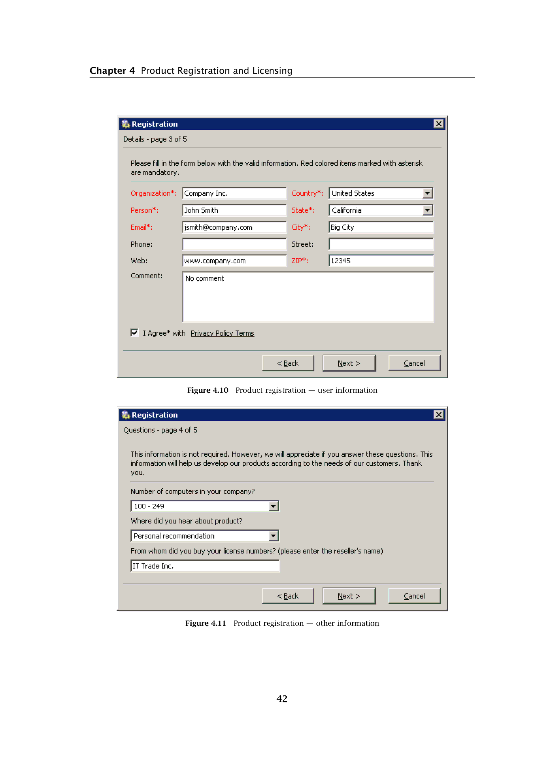 Kerio Tech Firewall6 manual Product registration user information 