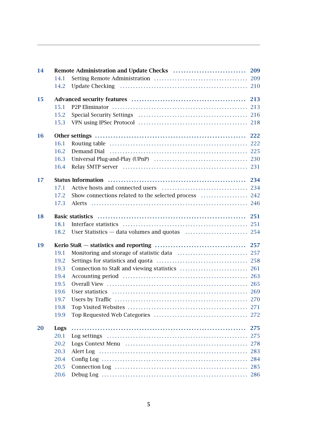 Kerio Tech Firewall6 manual Remote Administration and Update Checks 209 