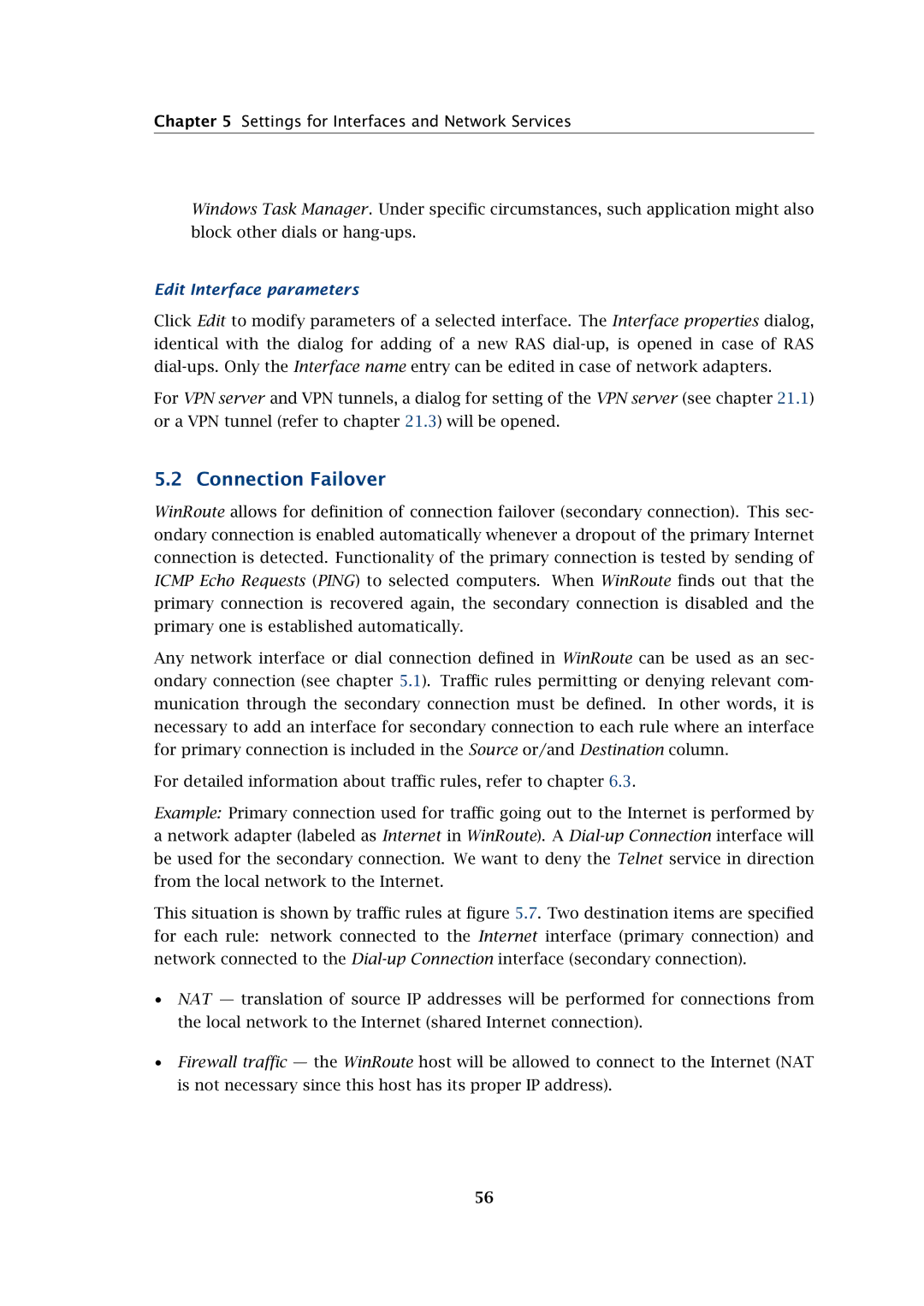 Kerio Tech Firewall6 manual Connection Failover, Edit Interface parameters 