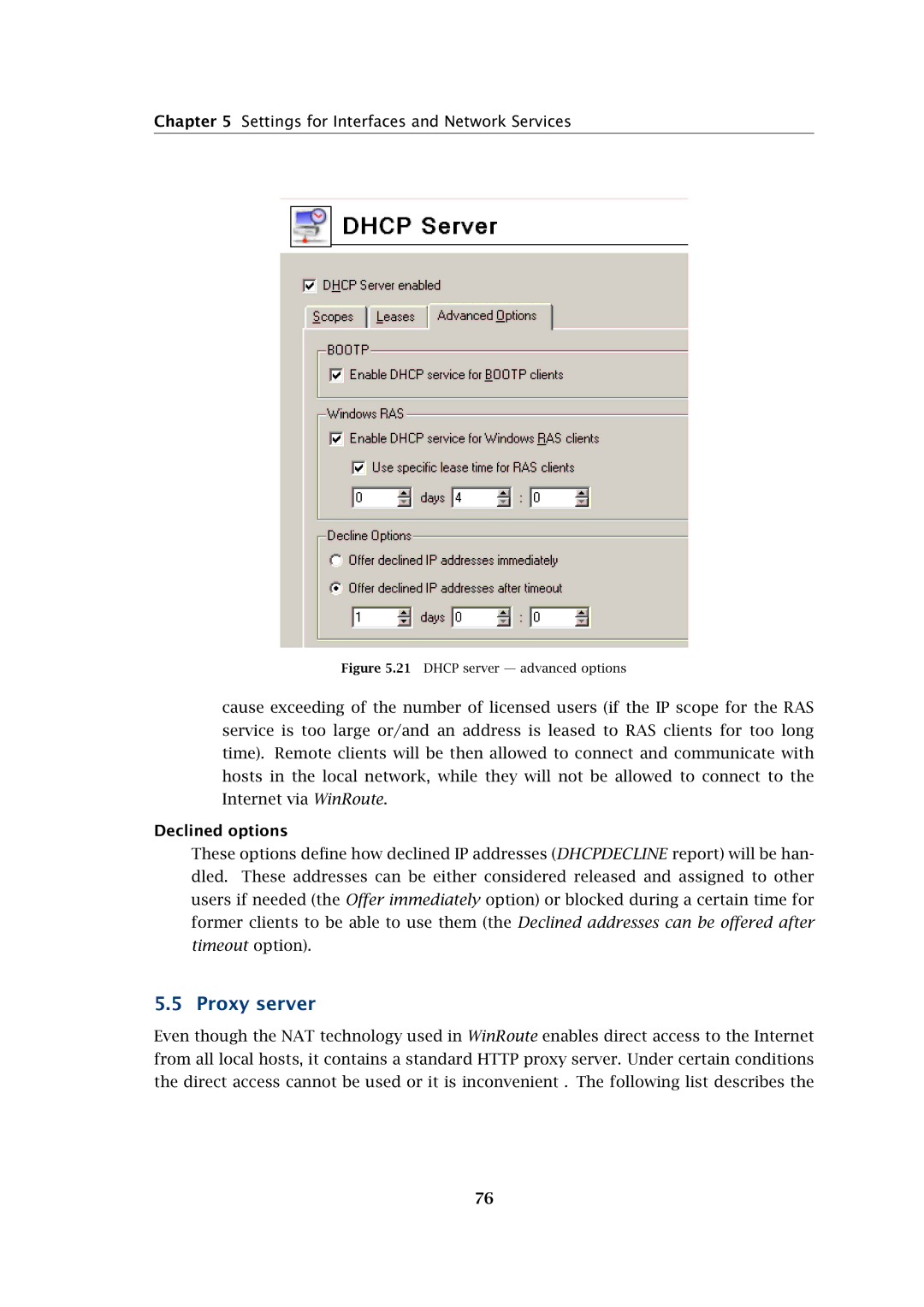 Kerio Tech Firewall6 manual Proxy server, Declined options 