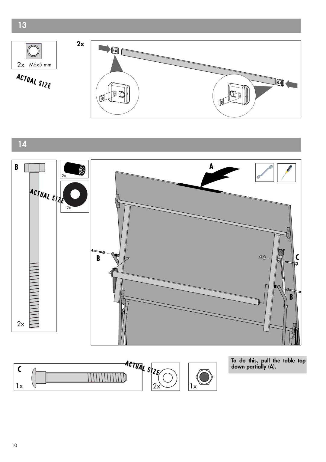 Kettler 07162-490, 07122-490 owner manual Actual Size 