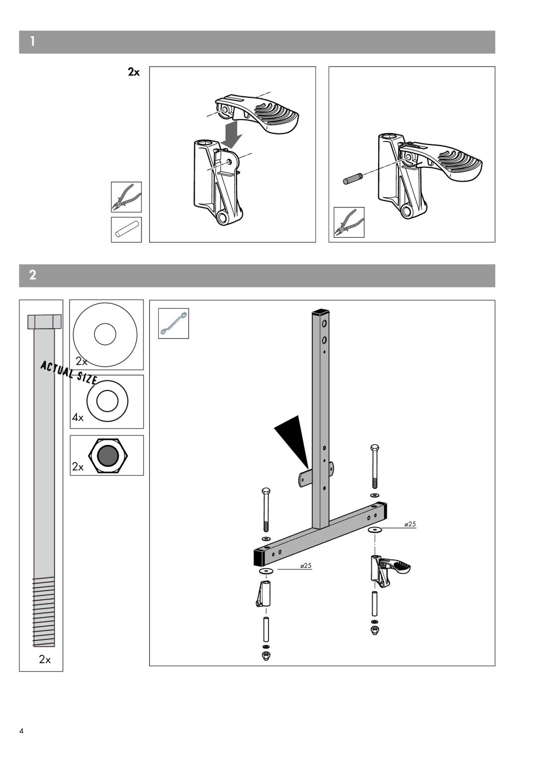 Kettler 07162-890, 07122-890 owner manual Ø25 