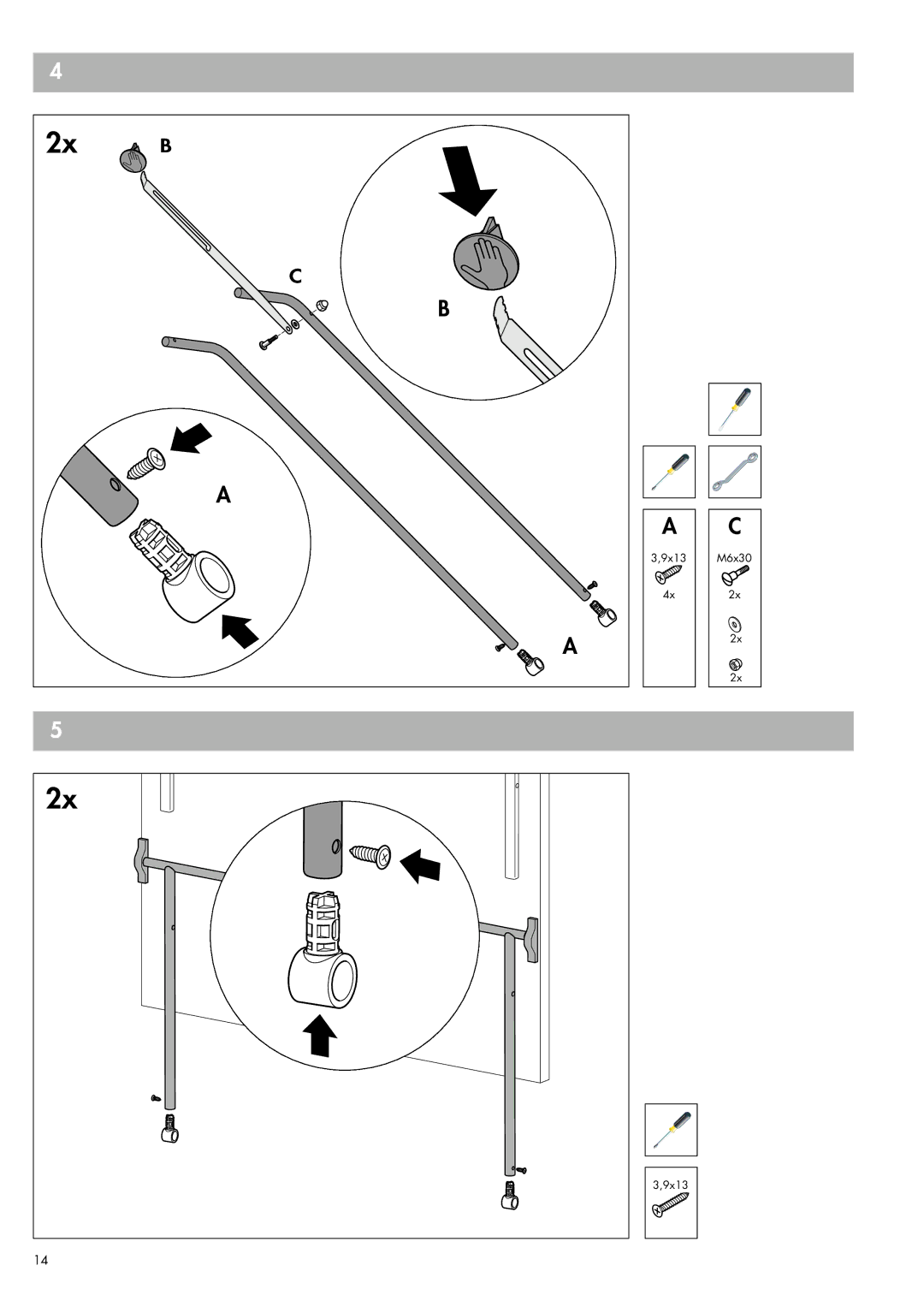 Kettler 07135-000/-500, 07175-000/-500 manual 9x13 M6x30 