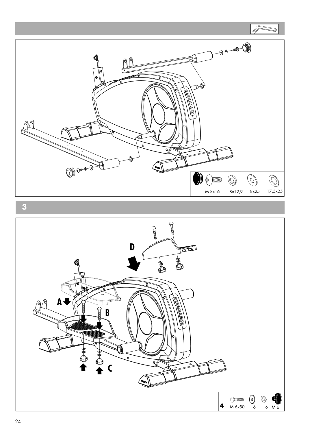 Kettler 07644-000 manual 8x16 8x12,9 Ø 8x25 Ø 17,5x25 4x M 