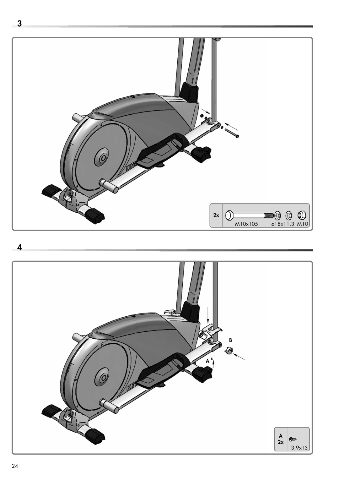 Kettler 07653-000, 300 manual M10x105 ø18x11,3 M10 9x13 