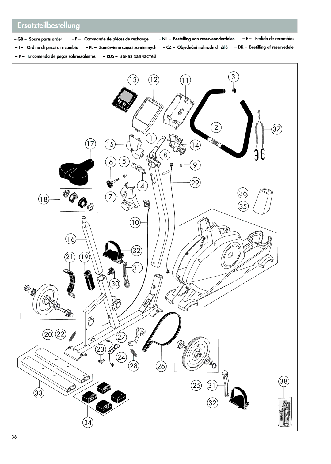 Kettler 07664-000 manual Ersatzteilbestellung 