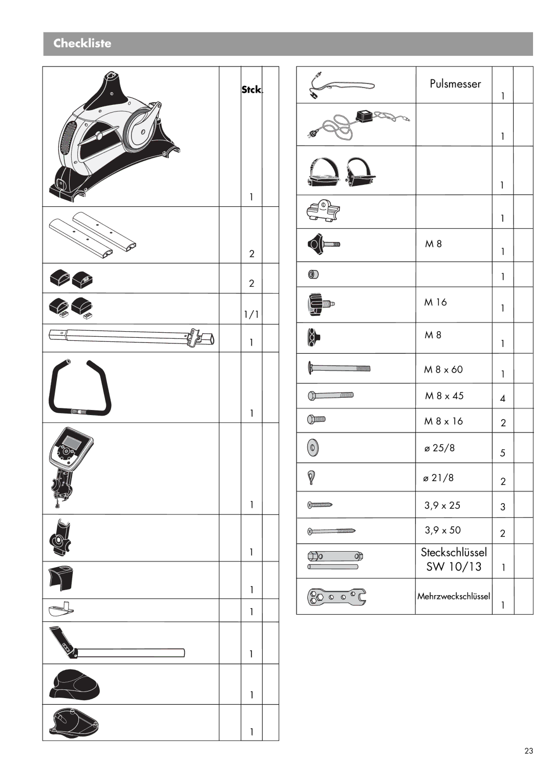 Kettler 07681-500 manual Checkliste 