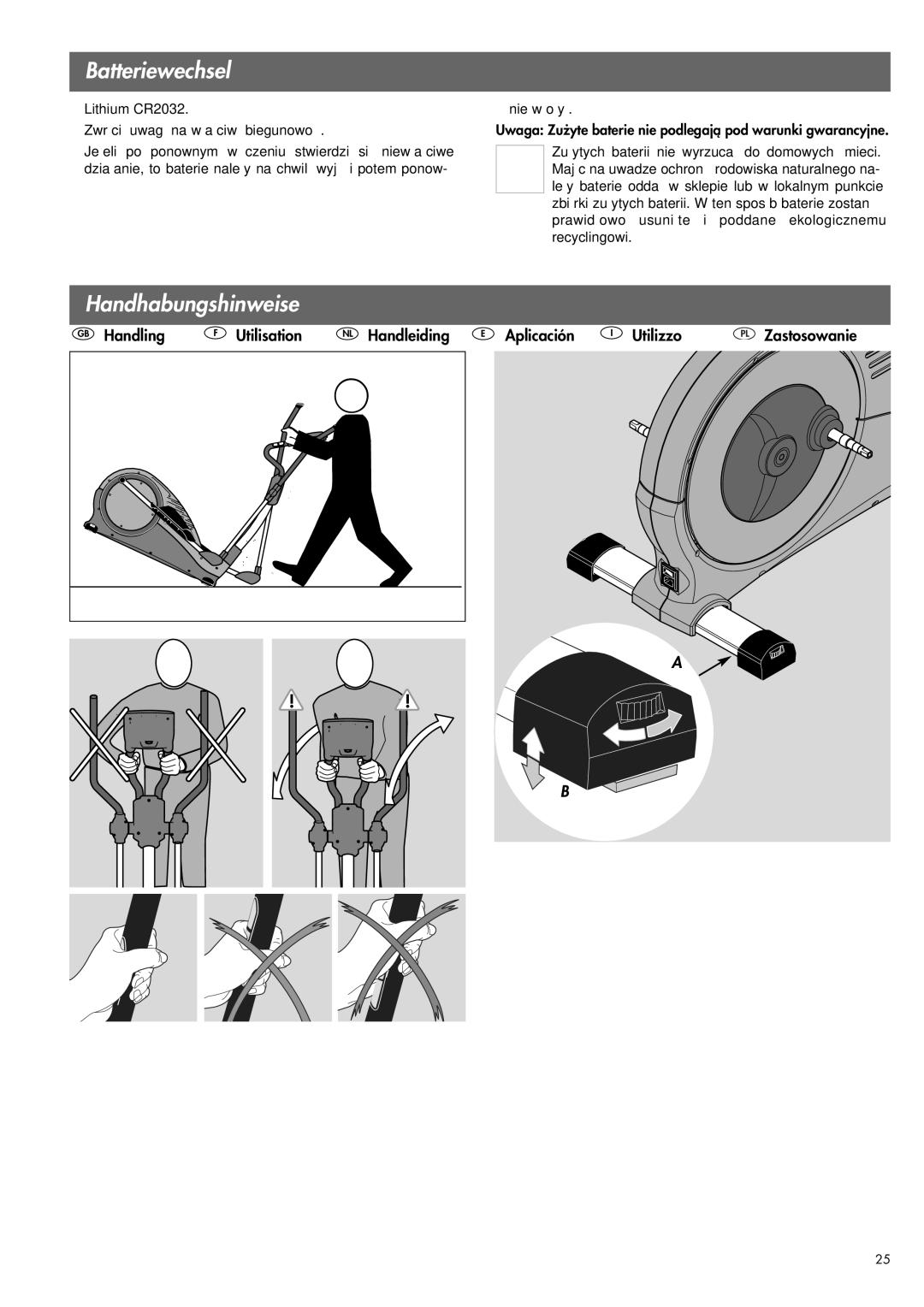 Kettler 07863-000 manual Handhabungshinweise 