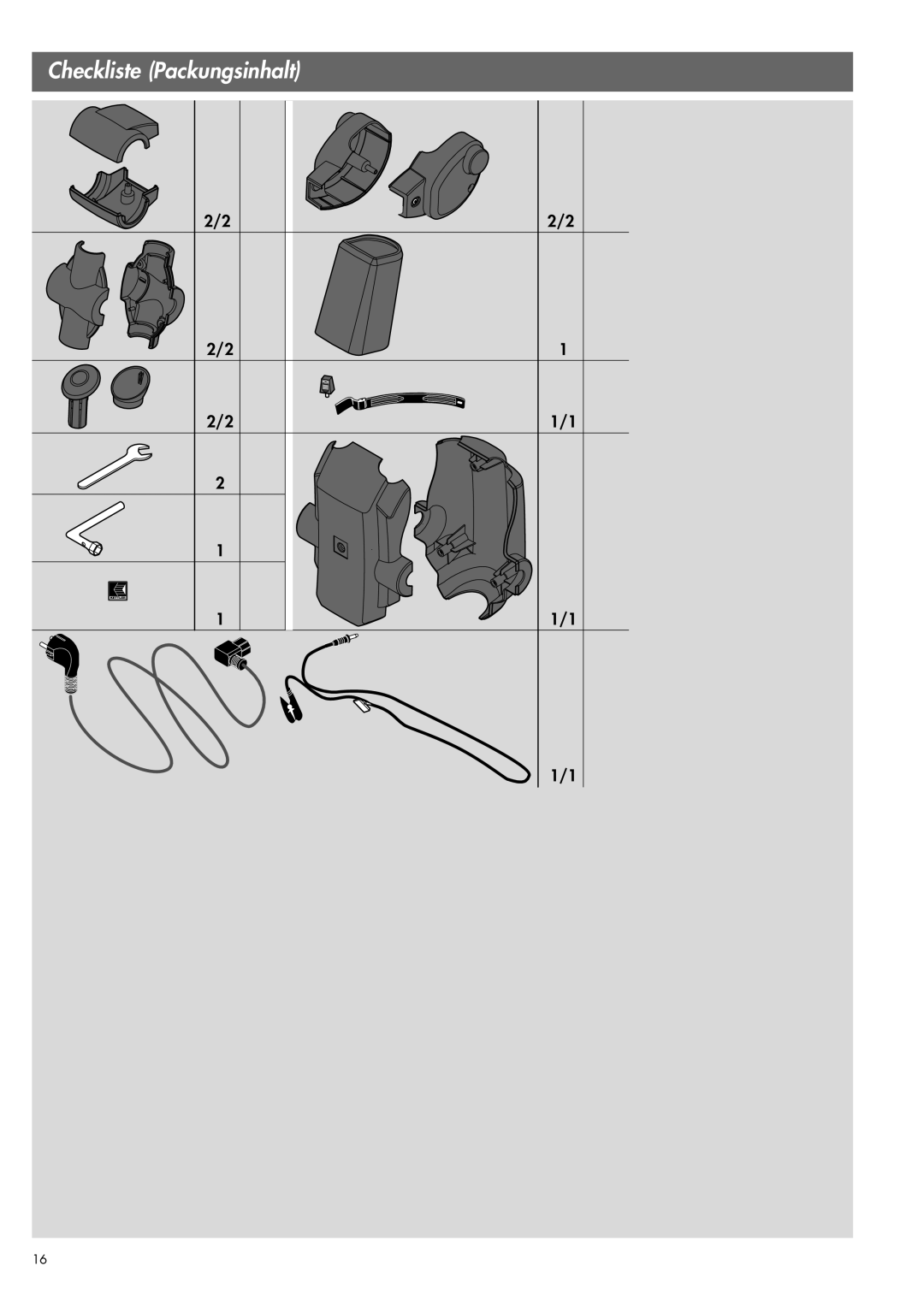 Kettler 07863-000 manual Checkliste Packungsinhalt 