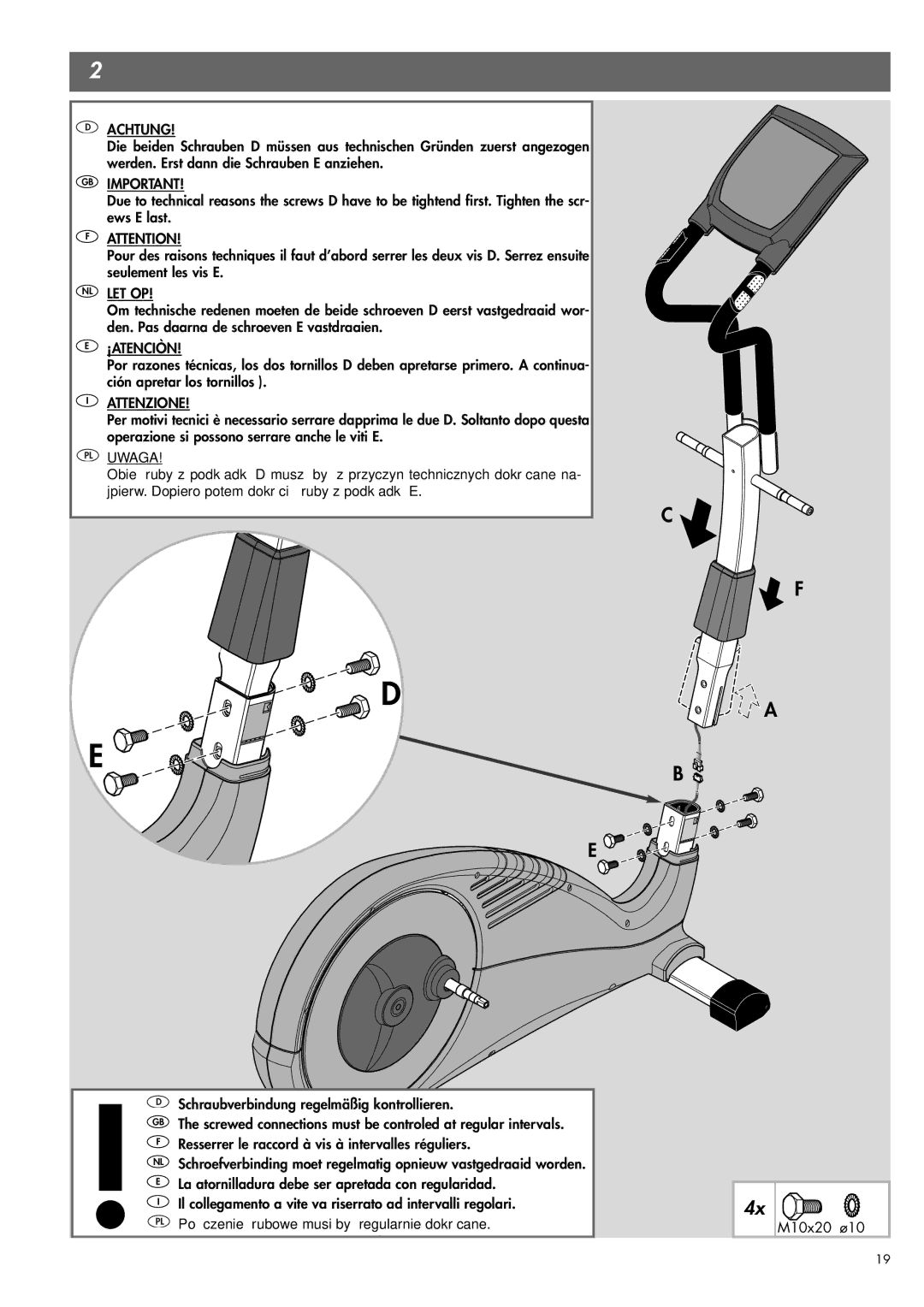 Kettler 07863-000 manual Achtung 