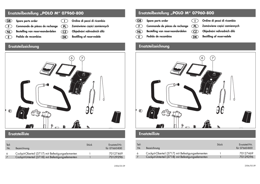 Kettler 07960-800 manual Ersatzteilbestellung „POLO M 