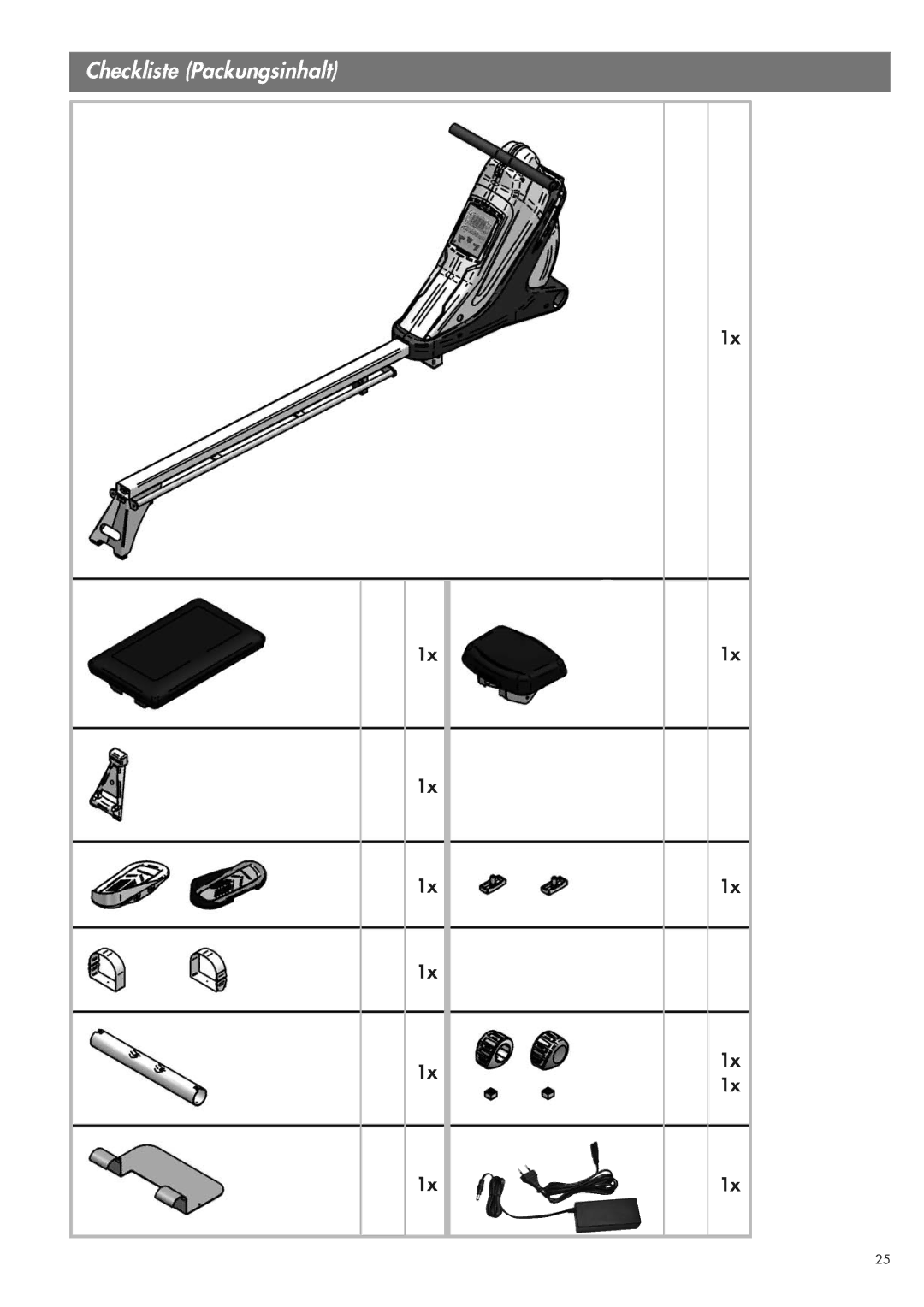 Kettler 07975-100 manual Checkliste Packungsinhalt 