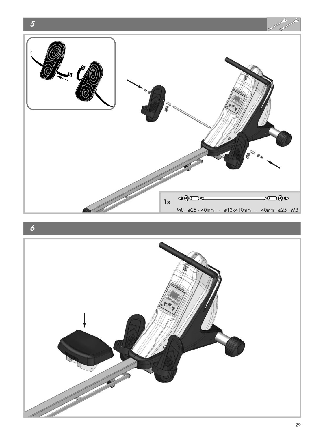 Kettler 07975-100 manual M8 · ø25 · 40mm Ø13x410mm 40mm · ø25 · M8 