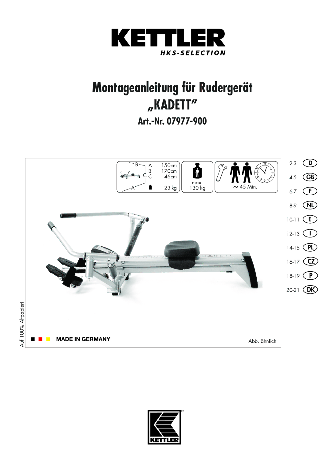 Kettler 07977-900 manual „Kadett 