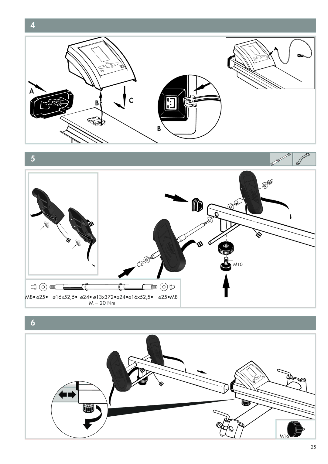 Kettler 07977-900 manual M8 ø25 Ø16x52,5 ø24 ø13x372ø24ø16x52,5 Ø25M8 = 20 Nm 