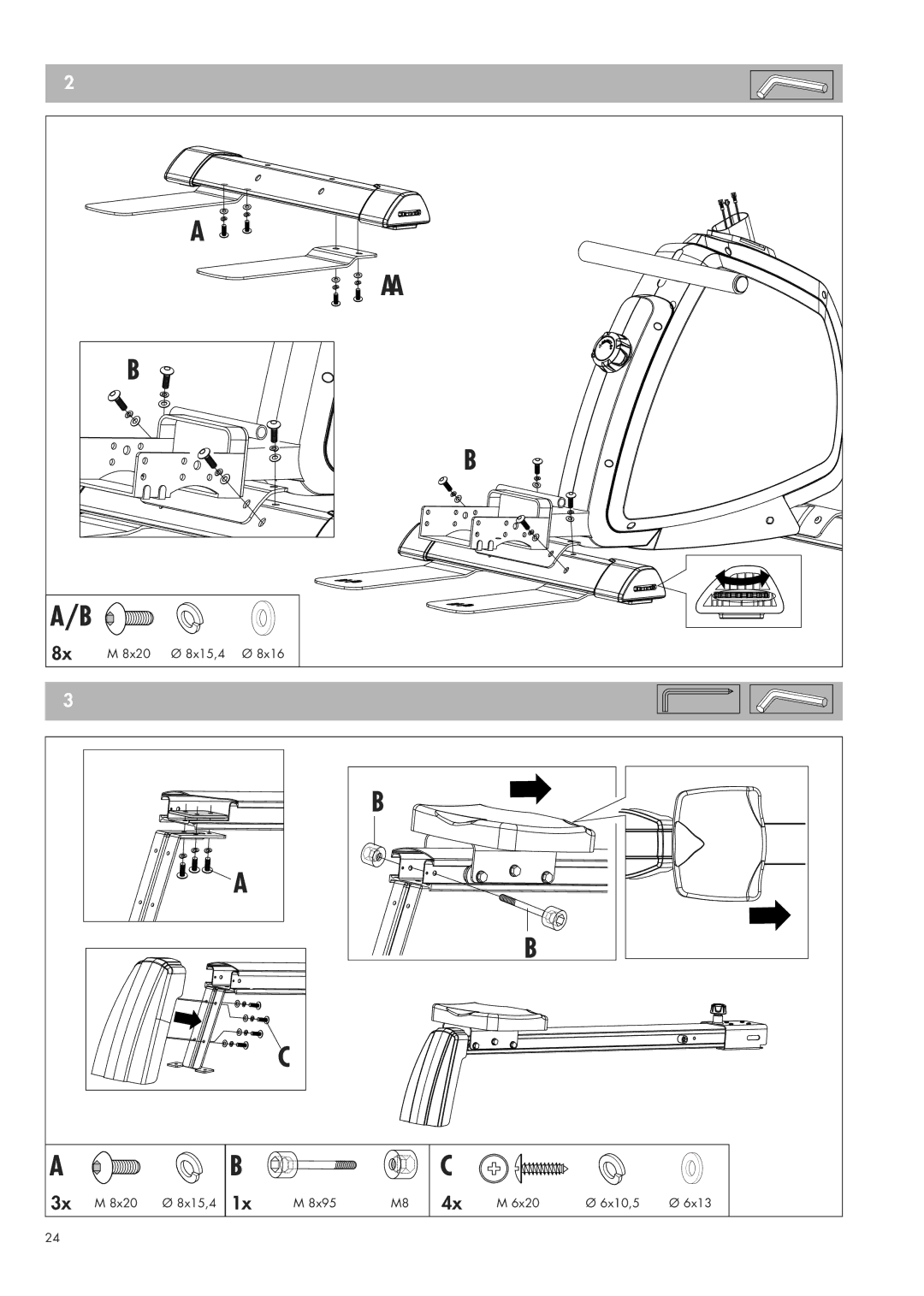 Kettler 07982-500 manual 8x20 8x15,4 8x16 8x95 6x20 6x10,5 6x13 