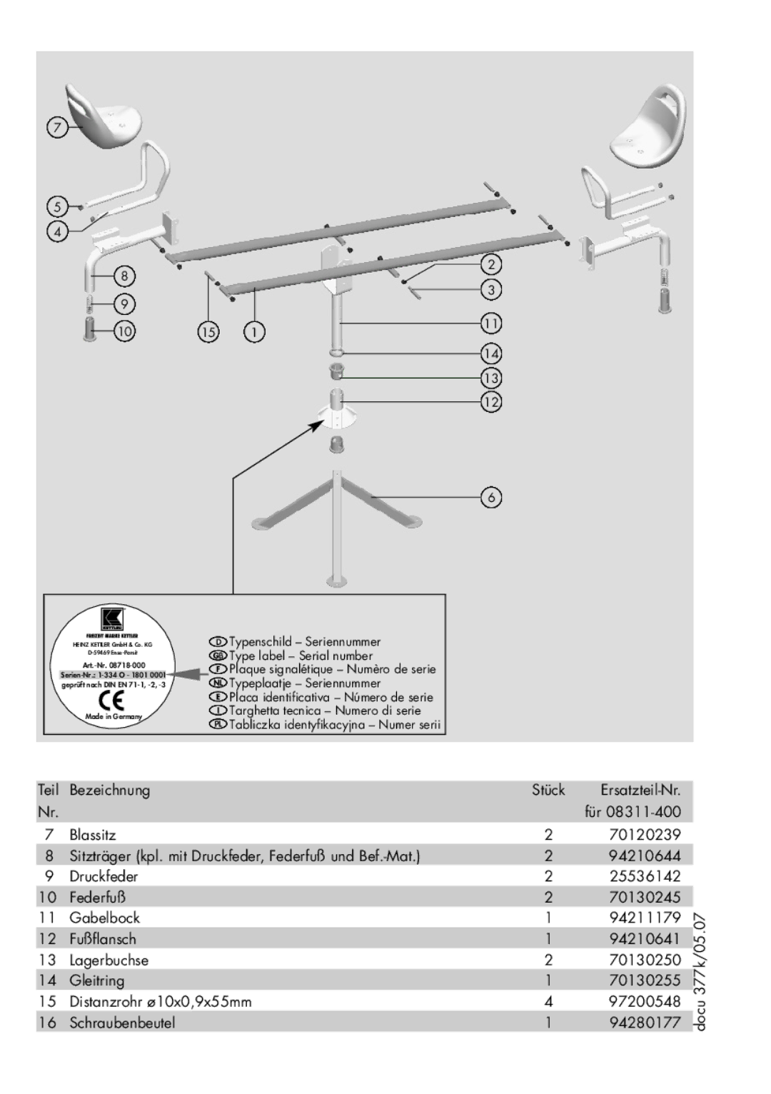 Kettler 08311-400 manual 70120239 