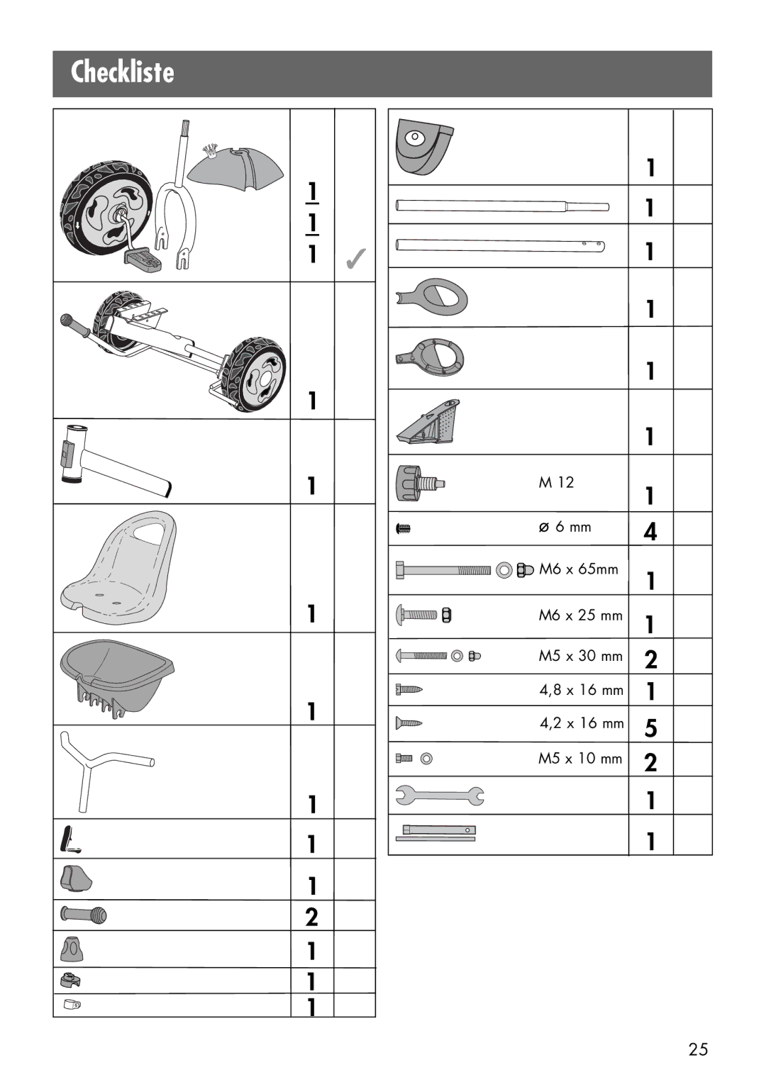 Kettler 08847-500, 08847-400 manual Checkliste 